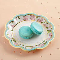 Blue Tea Time Whimsy 7 in. Premium Paper Plates (Set of 16) - Main Image | My Wedding Favors