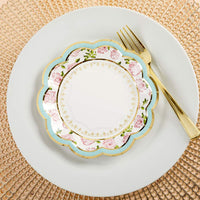 Thumbnail for Blue Tea Time Whimsy 7 in. Premium Paper Plates (Set of 16) - Alternate Image 6 | My Wedding Favors