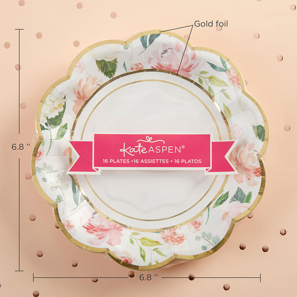 Floral 7 in. Premium Paper Plates (Set of 16) - Alternate Image 5 | My Wedding Favors