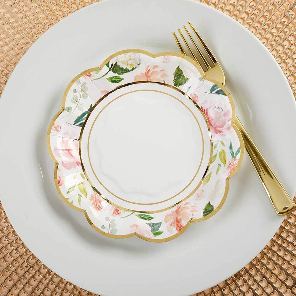 Floral 7 in. Premium Paper Plates (Set of 16) - Alternate Image 6 | My Wedding Favors
