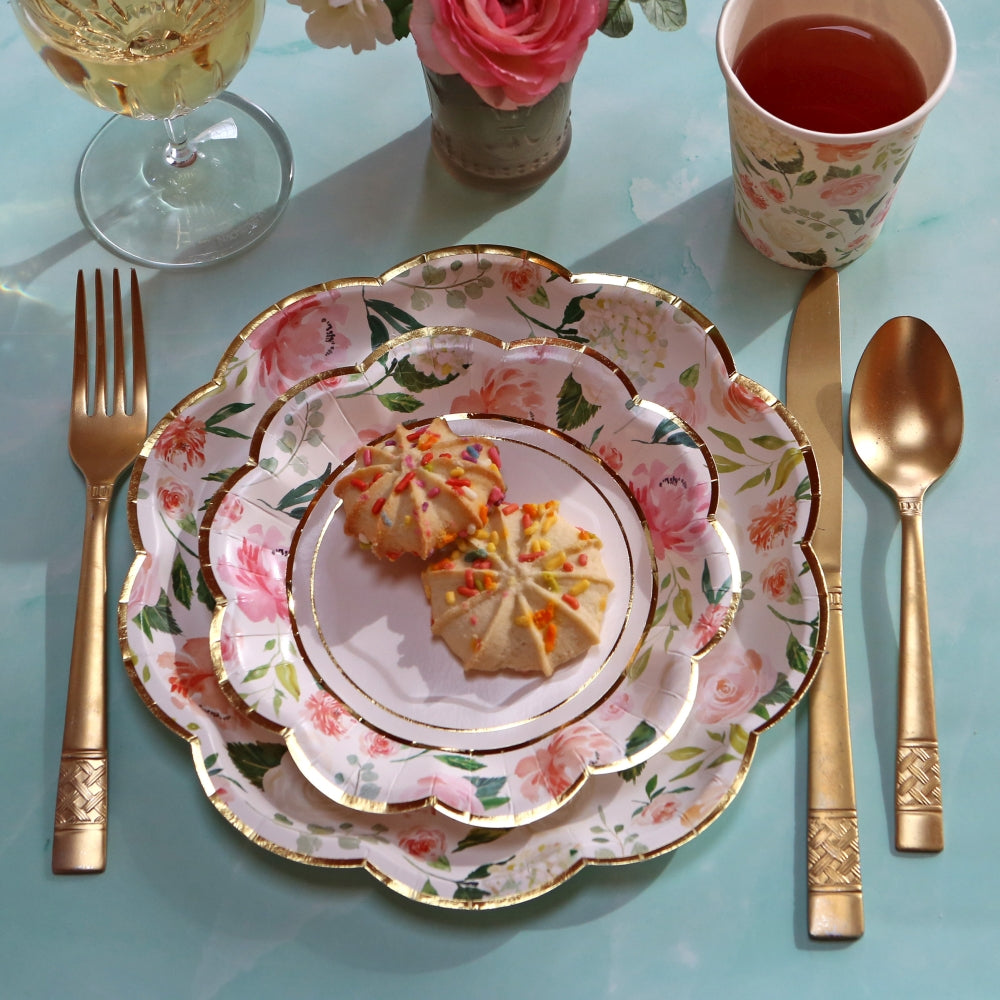 Floral 7 in. Premium Paper Plates (Set of 16) - Alternate Image 8 | My Wedding Favors