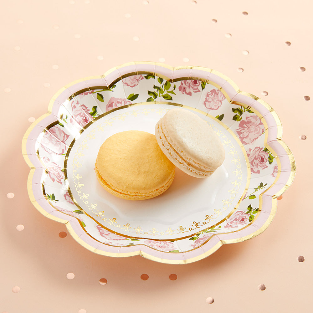 Pink Tea Time Whimsy 7 in. Premium Paper Plates (Set of 16) - Main Image | My Wedding Favors