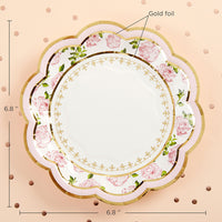 Thumbnail for Pink Tea Time Whimsy 7 in. Premium Paper Plates (Set of 16) - Alternate Image 3 | My Wedding Favors