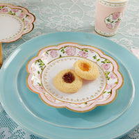 Thumbnail for Pink Tea Time Whimsy 7 in. Premium Paper Plates (Set of 16) - Alternate Image 4 | My Wedding Favors