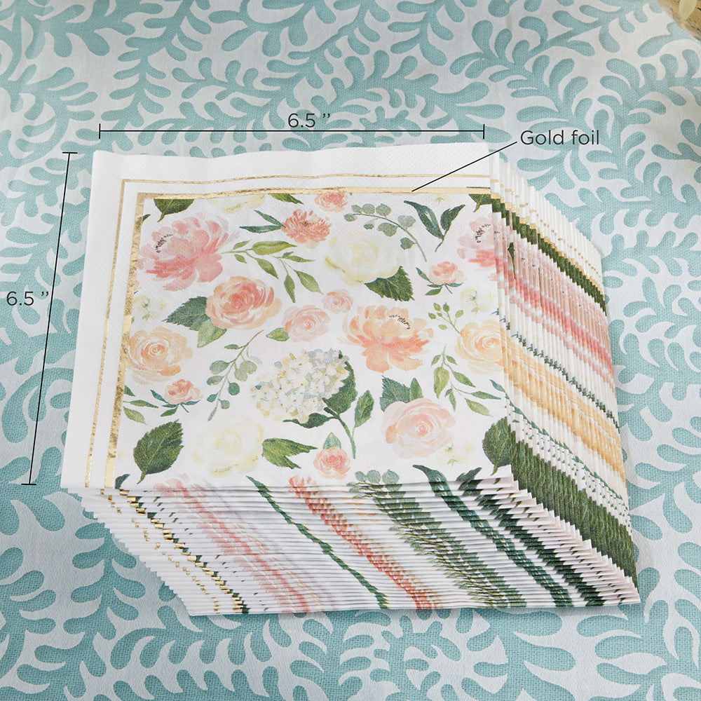 Floral Paper Napkins (Set of 30) - Alternate Image 2 | My Wedding Favors
