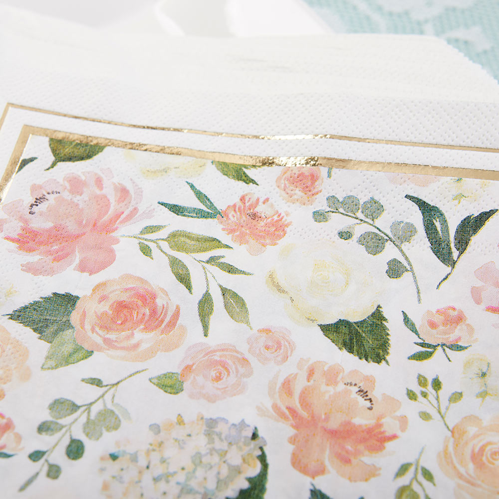 Floral Paper Napkins (Set of 30) - Alternate Image 3 | My Wedding Favors