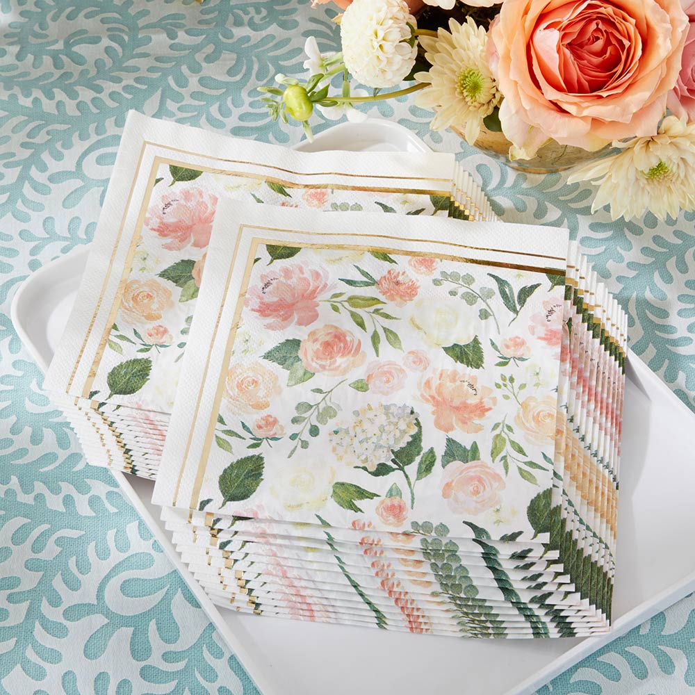 Floral Paper Napkins (Set of 30) - Alternate Image 6 | My Wedding Favors