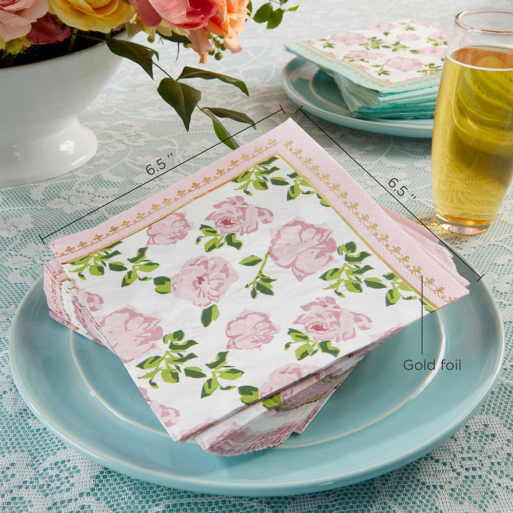 Pink Tea Time Whimsy Paper Napkins (Set of 30) - Alternate Image 2 | My Wedding Favors