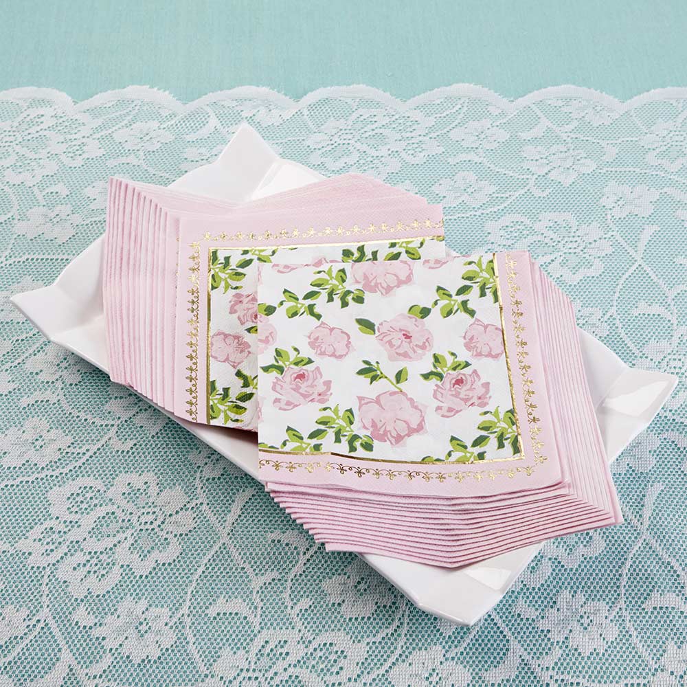 Pink Tea Time Whimsy Paper Napkins (Set of 30) - Alternate Image 5 | My Wedding Favors