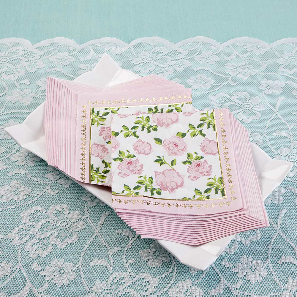 100-Pack Vintage Style Floral Paper Napkins for Garden Bridal Shower, Tea  Party Decorations (6.5 x 6.5 In)