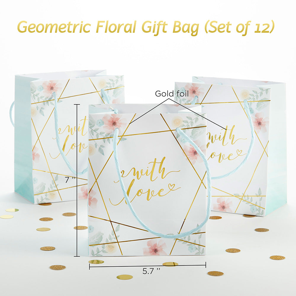 Geometric Floral Gift Bag (Set of 12)