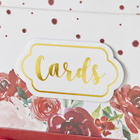 Thumbnail for Burgundy Blush Floral Collapsible Card Box - Alternate Image 2 | My Wedding Favors