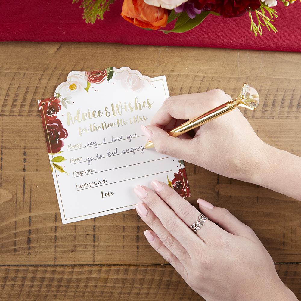 Burgundy Blush Floral Wedding Advice Card (Set of 50) - Alternate Image 2 | My Wedding Favors