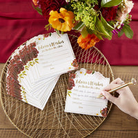 Thumbnail for Burgundy Blush Floral Wedding Advice Card (Set of 50) - Alternate Image 4 | My Wedding Favors
