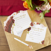 Burgundy Blush Floral Wedding Advice Card (Set of 50) - Alternate Image 5 | My Wedding Favors