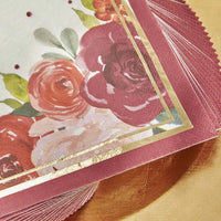 Thumbnail for Burgundy Blush Floral 2 Ply Paper Napkins (Set of 30) - Alternate Image 3 | My Wedding Favors