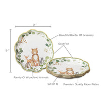 Thumbnail for Woodland Baby 9 in. Premium Paper Plates (Set of 16) - Alternate Image 6 | My Wedding Favors