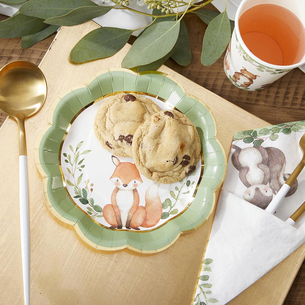 Woodland Baby 7 in. Premium Paper Plates (Set of 16) - Alternate Image 4 | My Wedding Favors