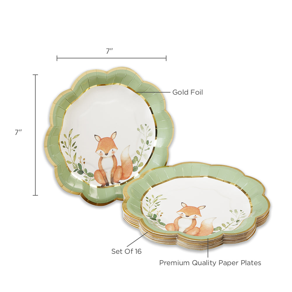 Woodland Baby 7 in. Premium Paper Plates (Set of 16) - Alternate Image 6 | My Wedding Favors