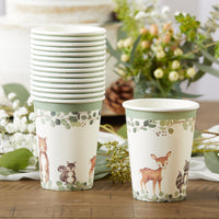 Thumbnail for Woodland Baby 8 oz. Paper Cups (Set of 16) - Main Image | My Wedding Favors