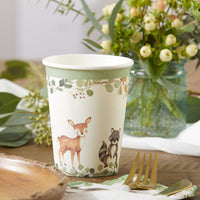 Thumbnail for Woodland Baby 8 oz. Paper Cups (Set of 16) - Alternate Image 3 | My Wedding Favors