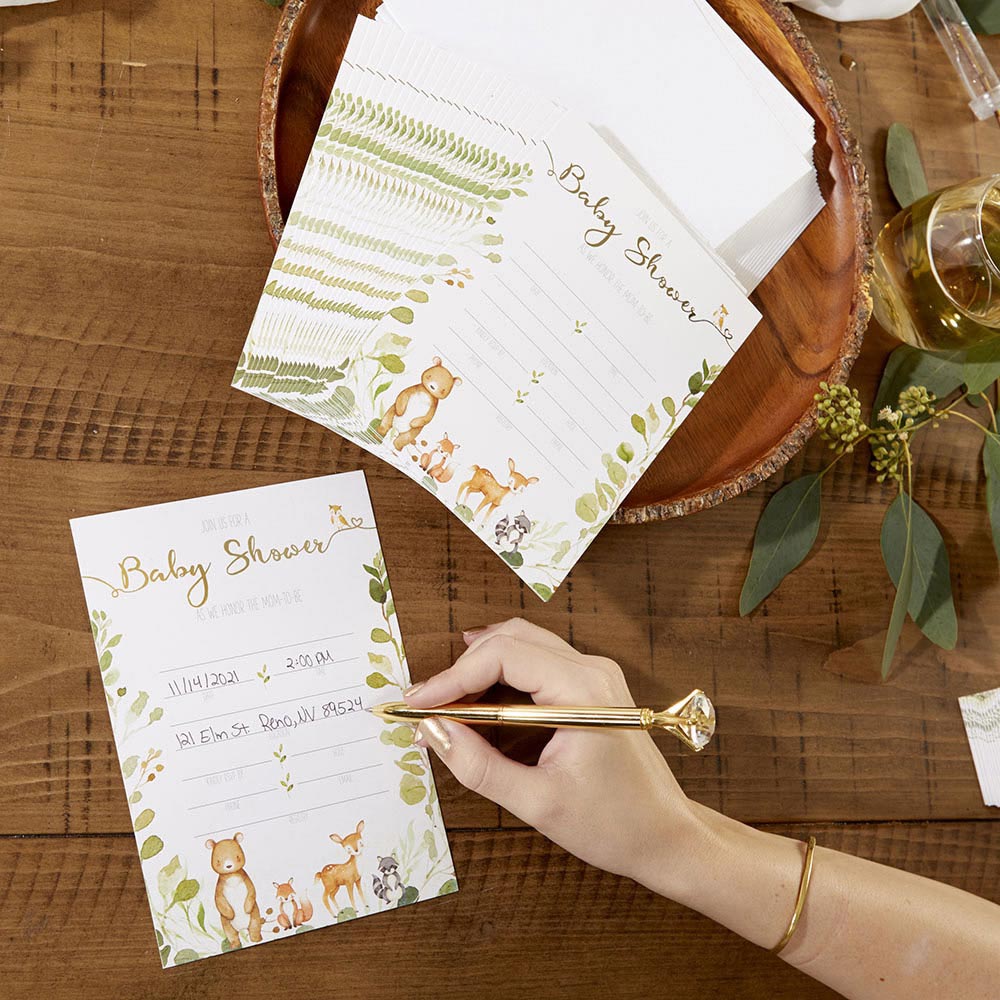 Woodland Baby Shower Invitation & Thank You Card Bundle (Set of 25) - Alternate Image 2 | My Wedding Favors