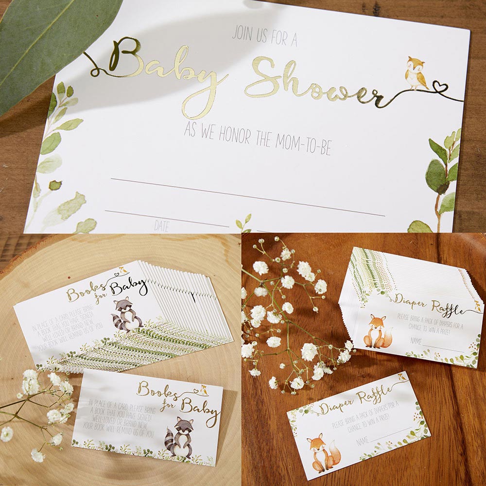 Woodland Baby Shower Invitation & Thank You Card Bundle (Set of 25) - Alternate Image 5 | My Wedding Favors