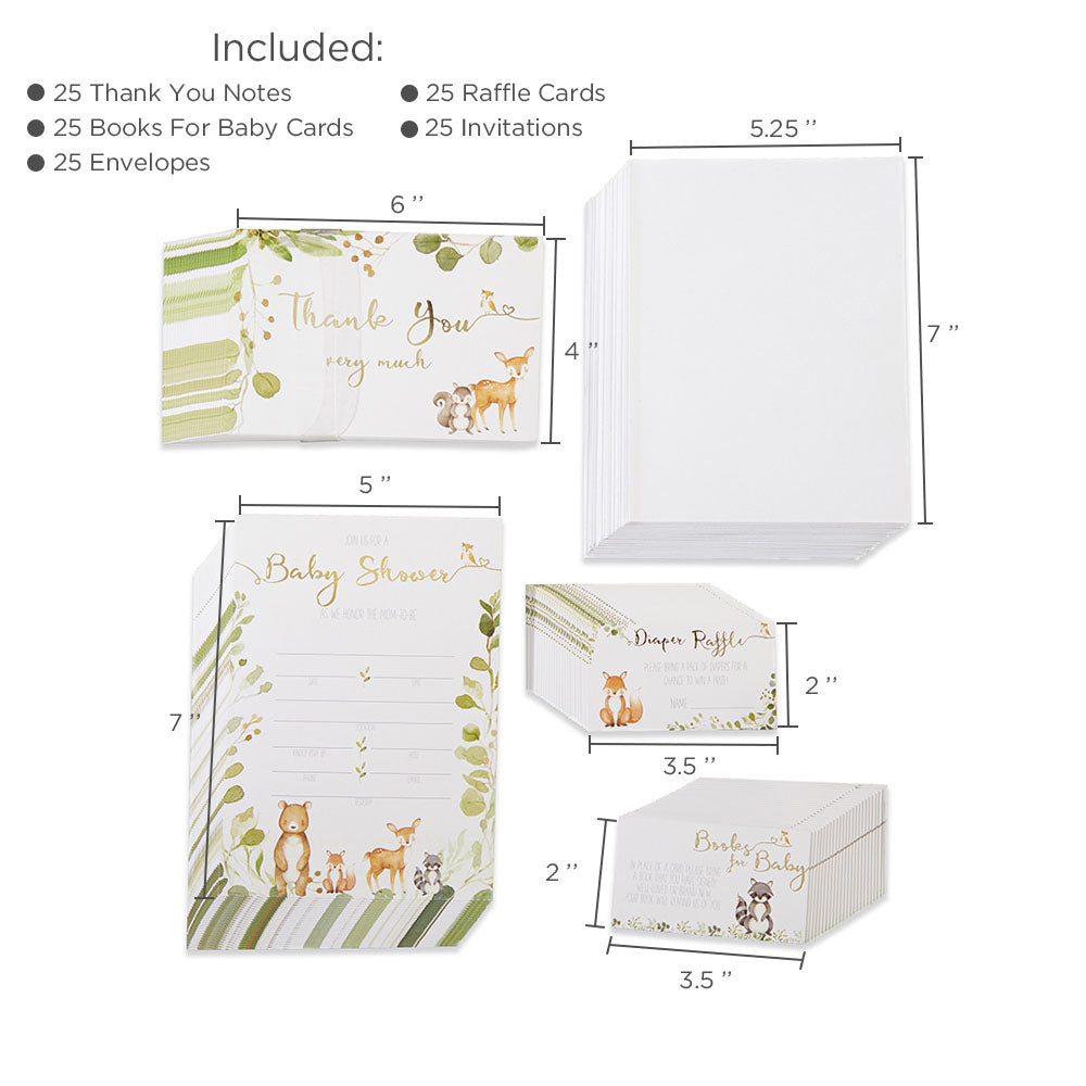 Woodland Baby Shower Invitation & Thank You Card Bundle (Set of 25) - Alternate Image 6 | My Wedding Favors