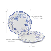 Blue Willow 7 in. Premium Paper Plates (Set of 16) - Alternate Image 5 | My Wedding Favors