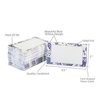 Thumbnail for Blue Willow Tent Place Card (Set of 50)