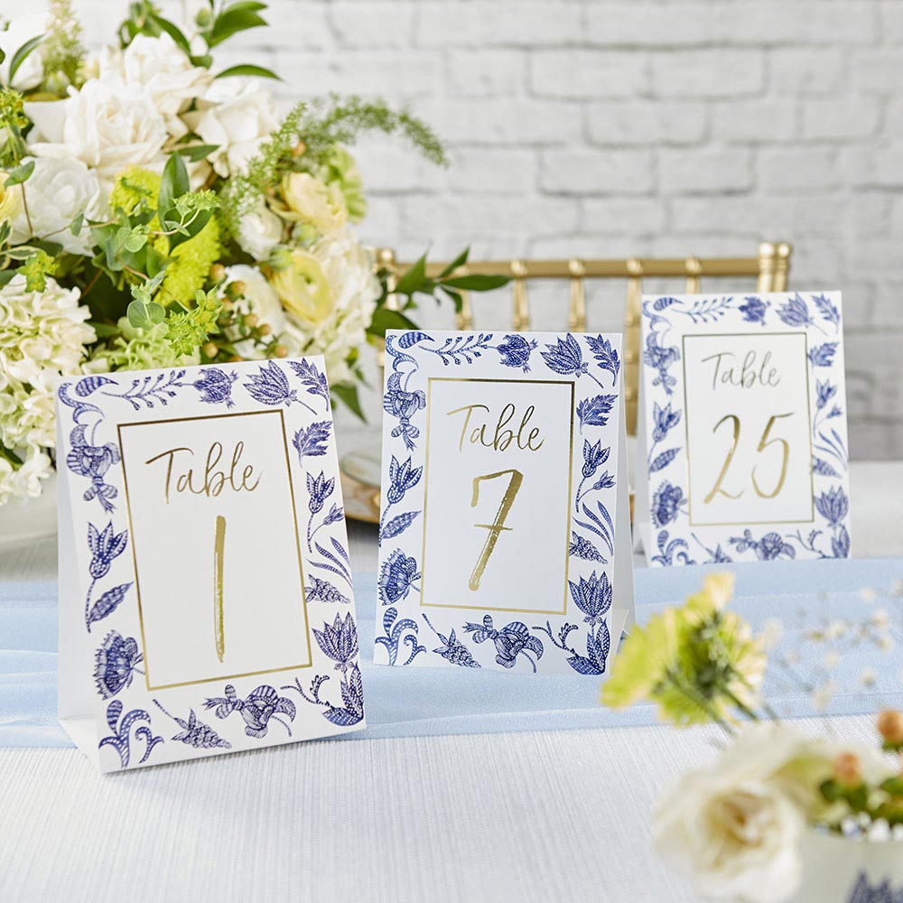 Blue Willow Wedding Table Numbers (1-25) - Main Image | My Wedding Favors