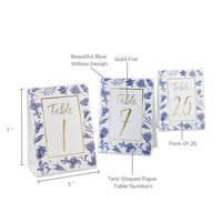Thumbnail for Blue Willow Wedding Table Numbers (1-25) - Alternate Image 3 | My Wedding Favors