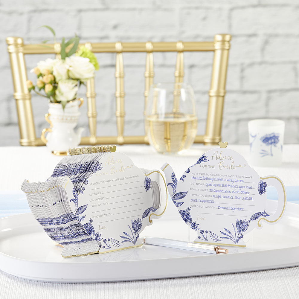 Blue Willow Wedding Advice Cards - Teapot (Set of 50) - Alternate Image 2 | My Wedding Favors