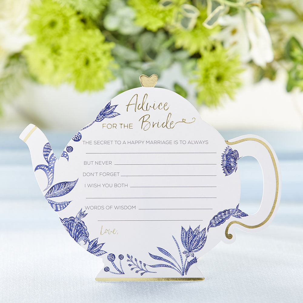 Blue Willow Wedding Advice Cards - Teapot (Set of 50) - Main Image | My Wedding Favors