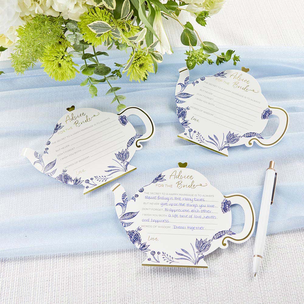 Blue Willow Wedding Advice Cards - Teapot (Set of 50) - Alternate Image 6 | My Wedding Favors