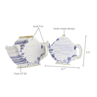 Thumbnail for Blue Willow Wedding Advice Cards - Teapot (Set of 50) - Alternate Image 3 | My Wedding Favors