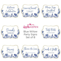 Blue Willow Décor Sign Kit (Set of 8) - Alternate Image 2 | My Wedding Favors