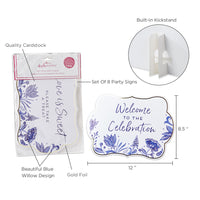 Thumbnail for Blue Willow Décor Sign Kit (Set of 8) - Alternate Image 3 | My Wedding Favors