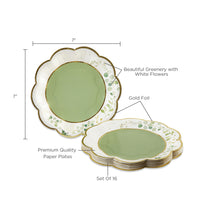 Thumbnail for Botanical Garden 7 in. Premium Paper Plates (Set of 16) - Alternate Image 6 | My Wedding Favors