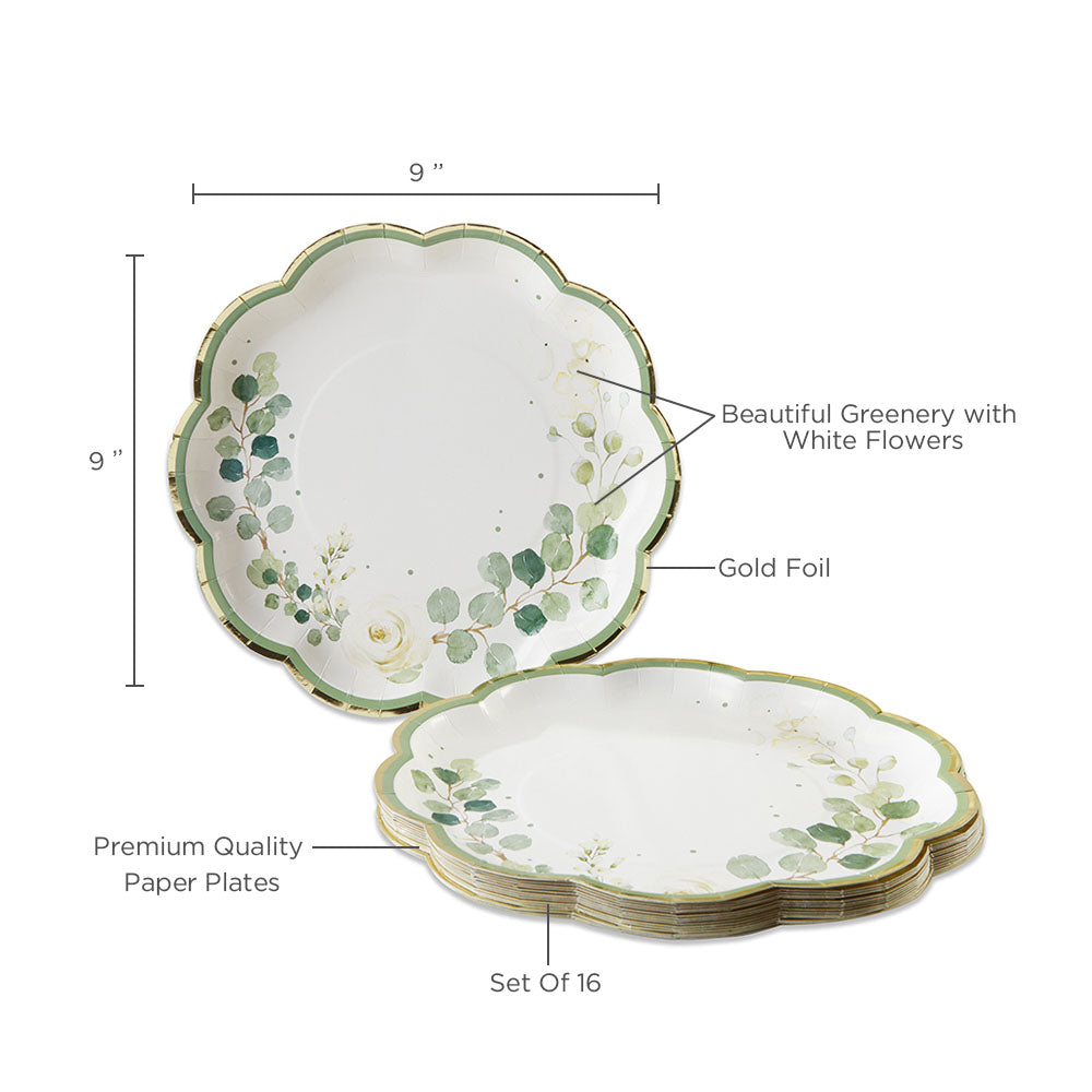 Botanical Garden 9 in. Premium Paper Plates (Set of 16) - Alternate Image 6 | My Wedding Favors