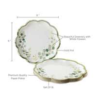 Thumbnail for Botanical Garden 9 in. Premium Paper Plates (Set of 16) - Alternate Image 6 | My Wedding Favors