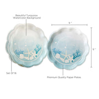 Beach Party 9 in. Premium Paper Plates (Set of 16) - Alternate Image 6 | My Wedding Favors