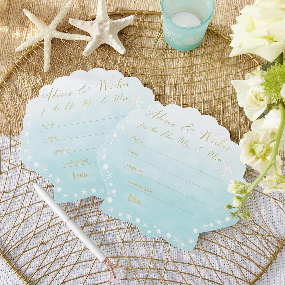 Beach Party Wedding Advice Cards - Sea Shell (Set of 50)