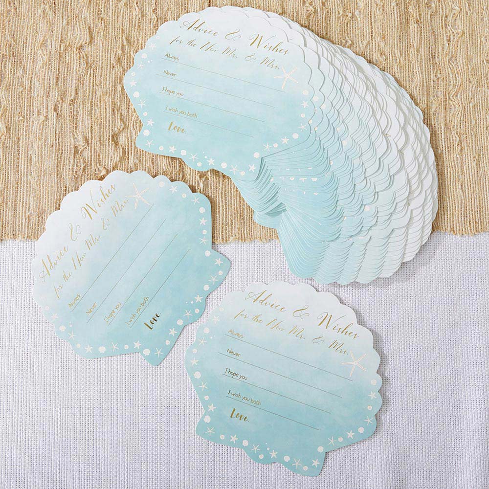 Beach Party Wedding Advice Cards - Sea Shell (Set of 50)