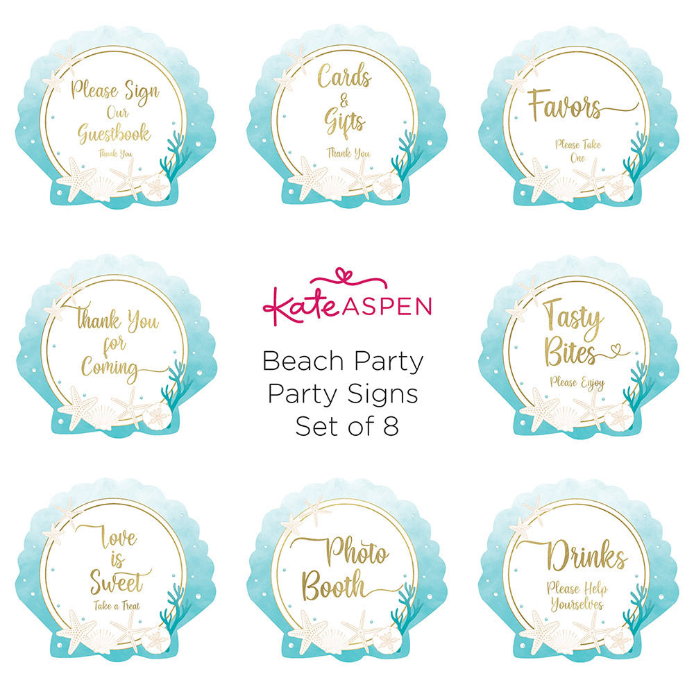 Beach Party Décor Sign Kit (Set of 8) - Alternate Image 2 | My Wedding Favors