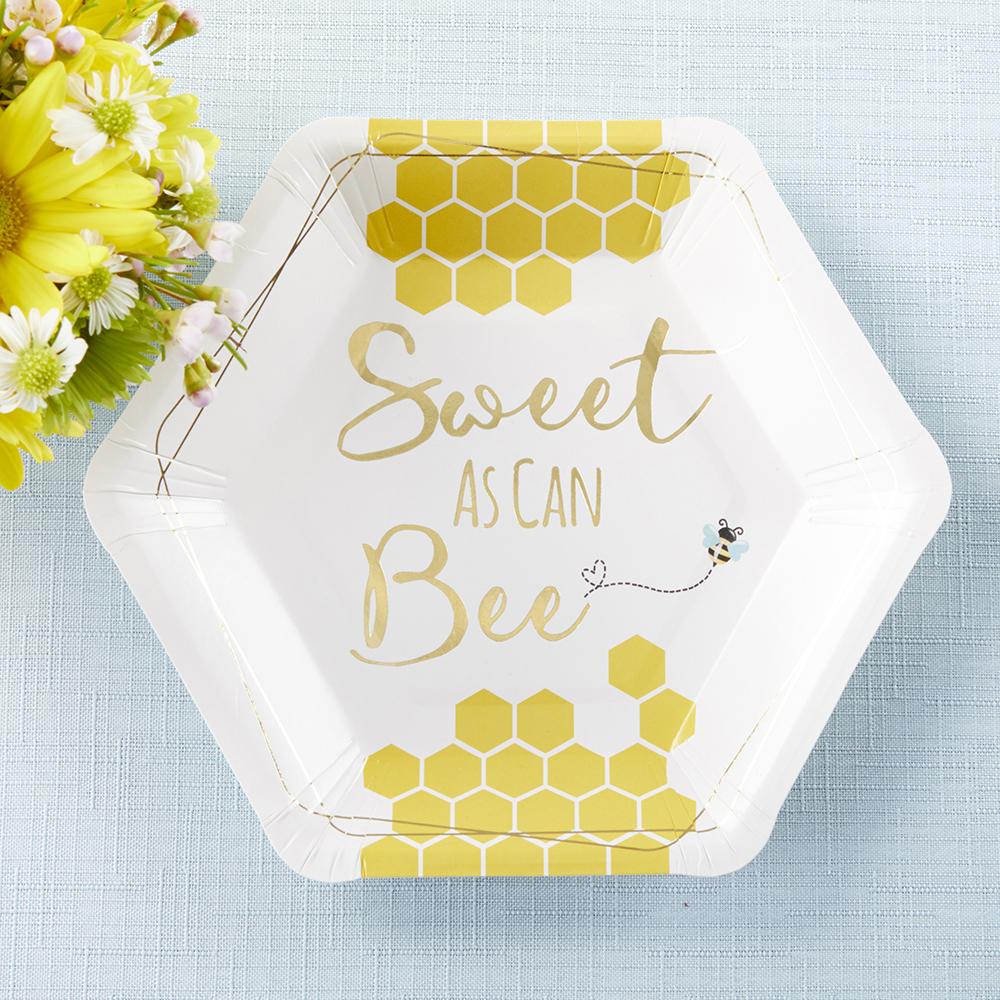 Sweet as Can Bee 7 in. Premium Paper Plates (Set of 16) - Alternate Image 2 | My Wedding Favors