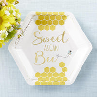 Thumbnail for Sweet as Can Bee 7 in. Premium Paper Plates (Set of 16) - Alternate Image 2 | My Wedding Favors