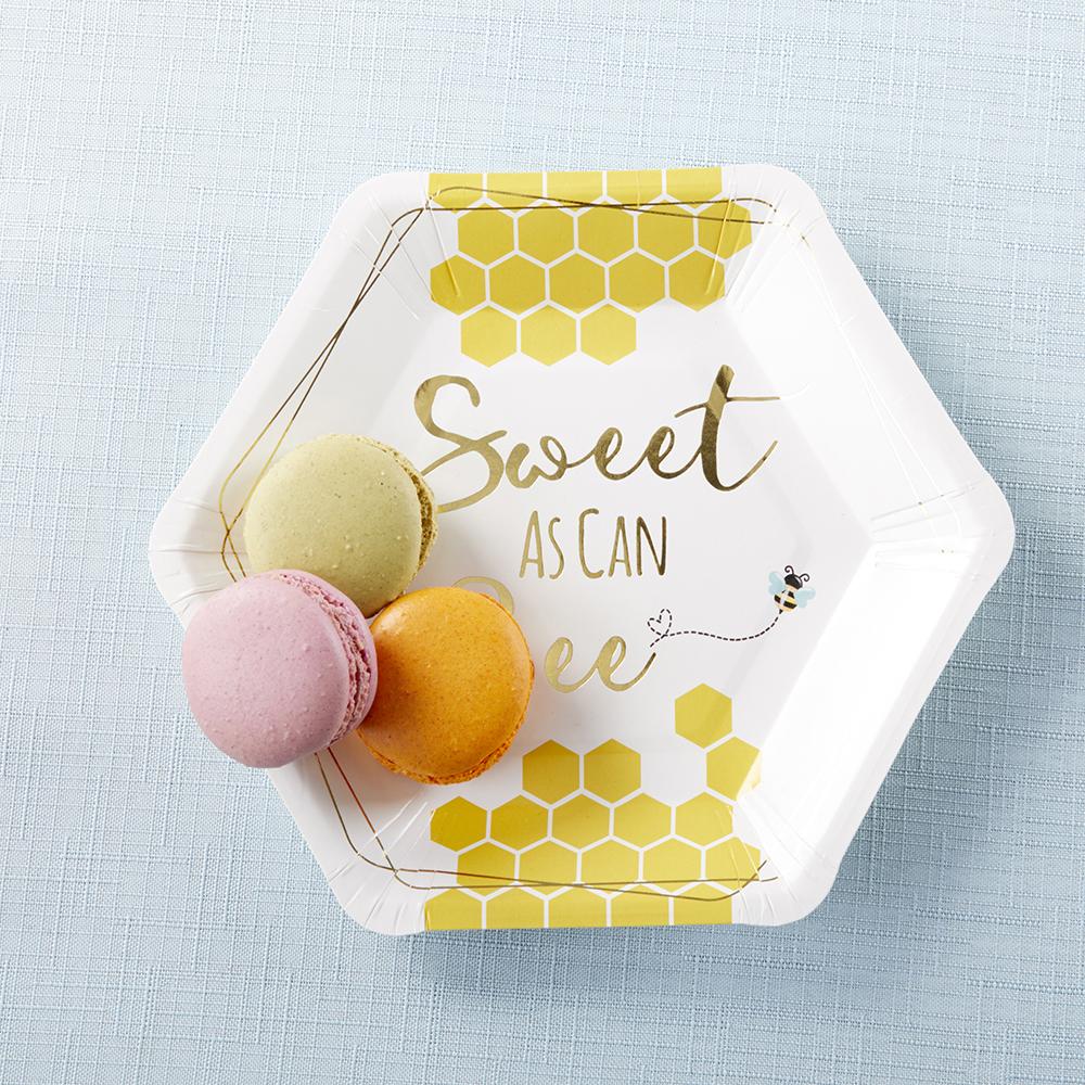 Sweet as Can Bee 7 in. Premium Paper Plates (Set of 16) - Alternate Image 4 | My Wedding Favors