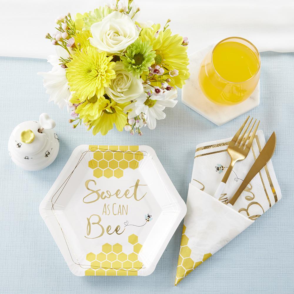 Sweet as Can Bee 7 in. Premium Paper Plates (Set of 16) - Alternate Image 5 | My Wedding Favors