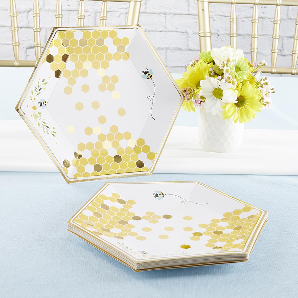 Sweet as Can Bee 9 in. Premium Paper Plates (Set of 16) - Alternate Image 4 | My Wedding Favors